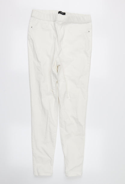 Womens UK Size 10 Denim Regular Fit Skinny White Jeans