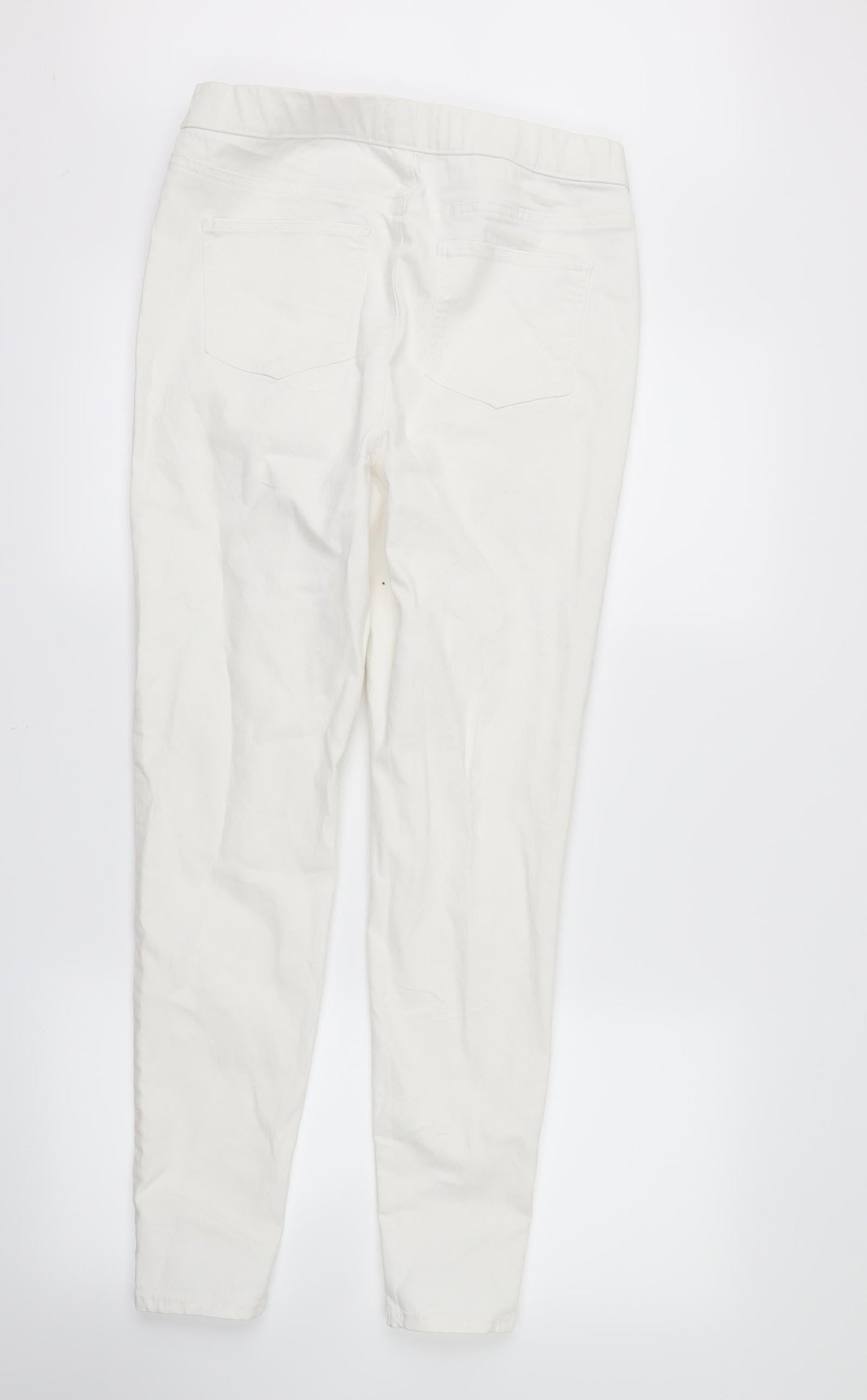 Womens UK Size 10 Denim Regular Fit Skinny White Jeans