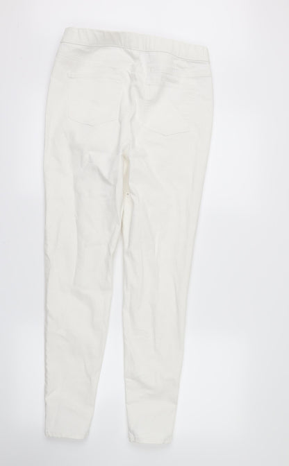 Womens UK Size 10 Denim Regular Fit Skinny White Jeans