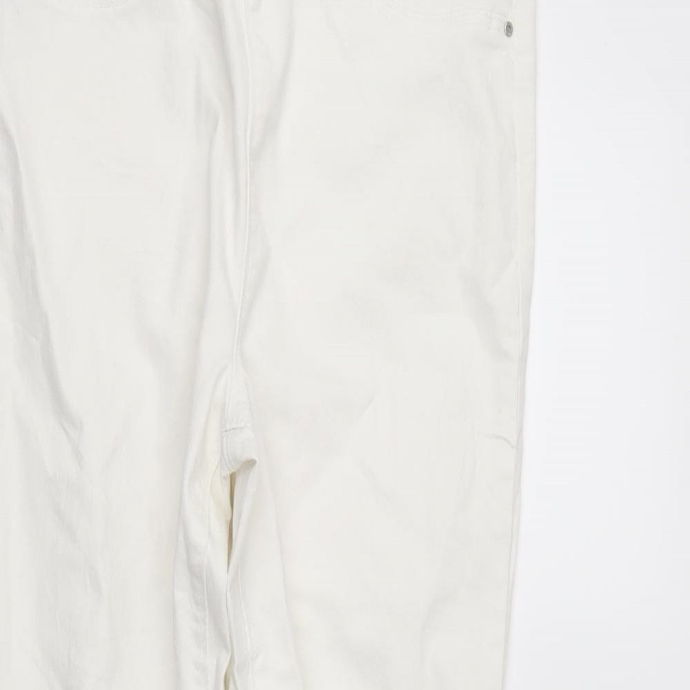 Womens UK Size 10 Denim Regular Fit Skinny White Jeans