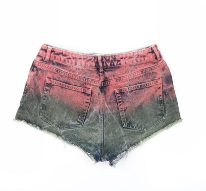 Topshop Womens Blue   Hot Pants Shorts Size 30 in - tye dye, tie die