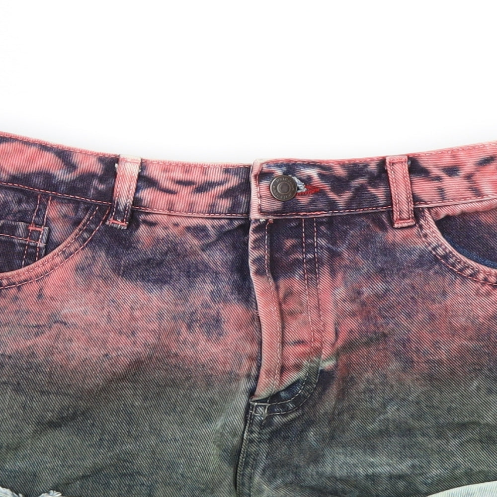 Topshop Womens Blue   Hot Pants Shorts Size 30 in - tye dye, tie die