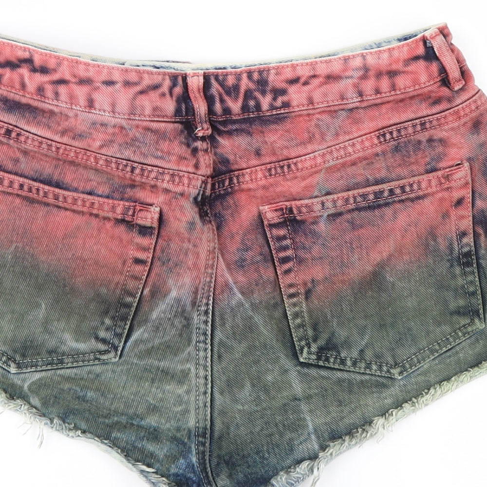 Topshop Womens Blue   Hot Pants Shorts Size 30 in - tye dye, tie die
