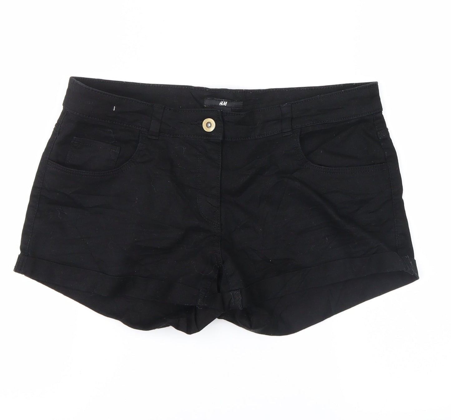 H&M Womens Black   Hot Pants Shorts Size 6