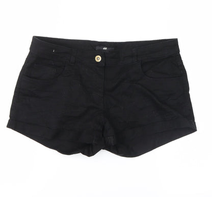H&M Womens Black   Hot Pants Shorts Size 6