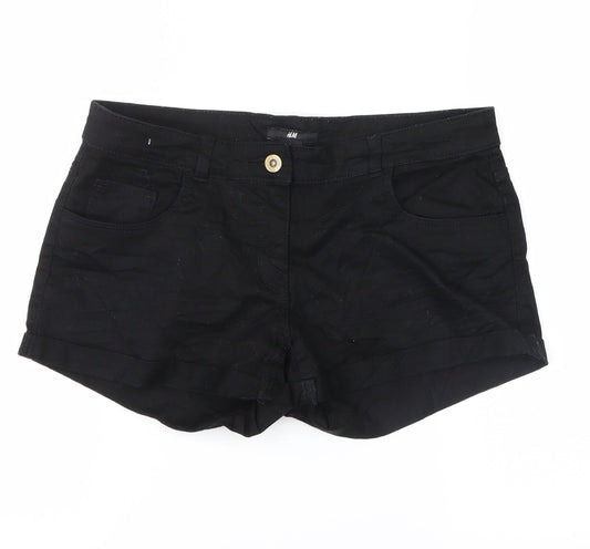 H&M Womens Black   Hot Pants Shorts Size 6