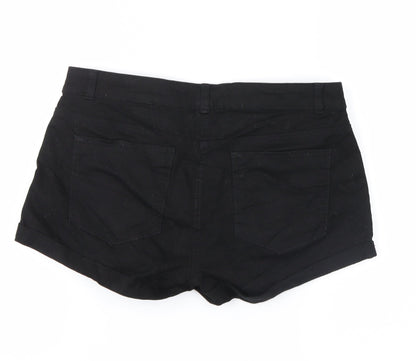 H&M Womens Black   Hot Pants Shorts Size 6