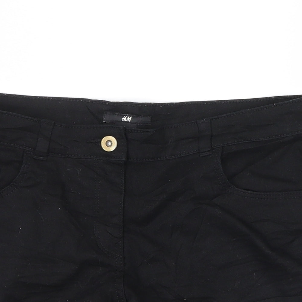 H&M Womens Black   Hot Pants Shorts Size 6