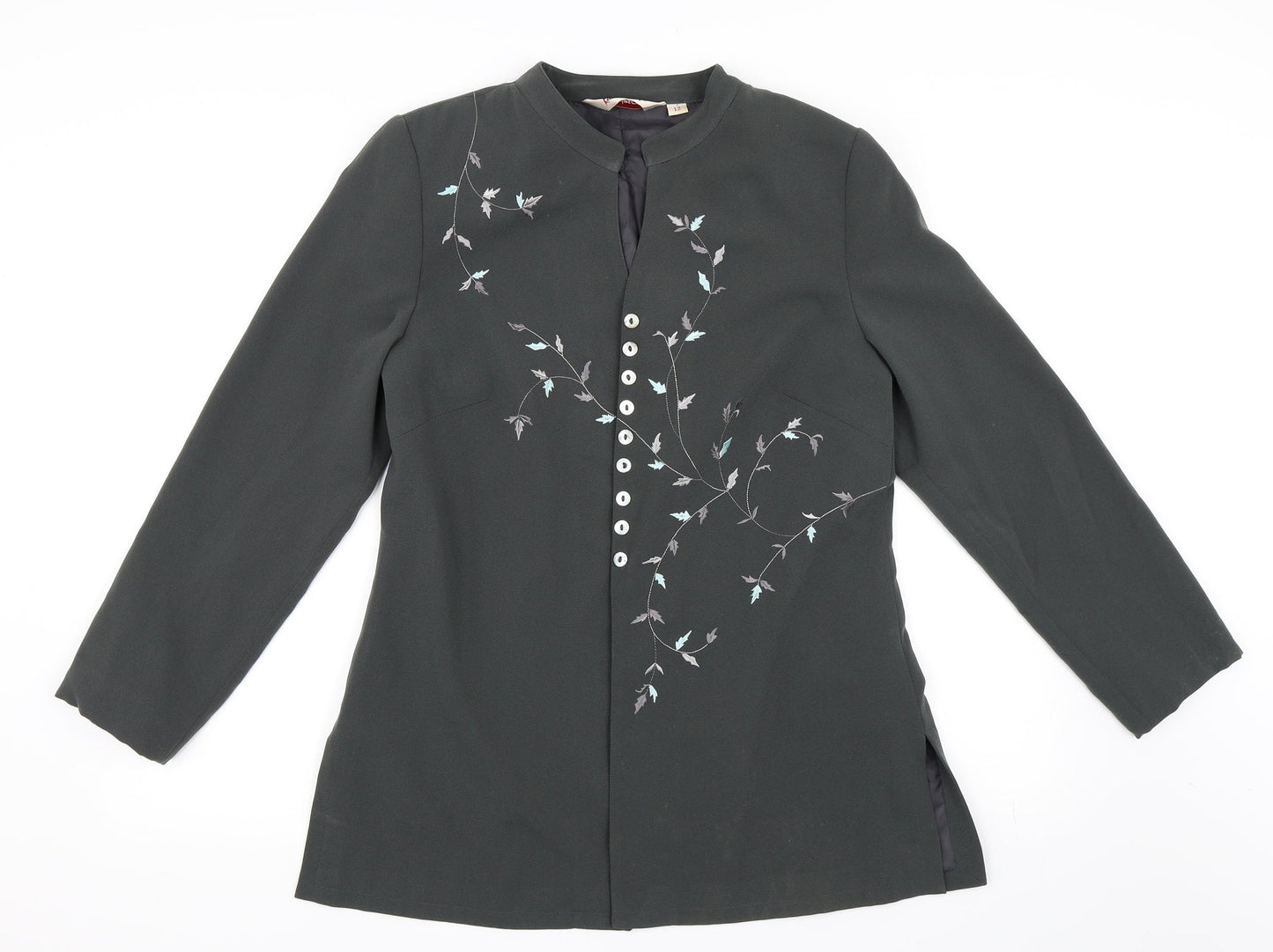 Kaliedoscope Womens Green Floral  Jacket Blazer Size 12