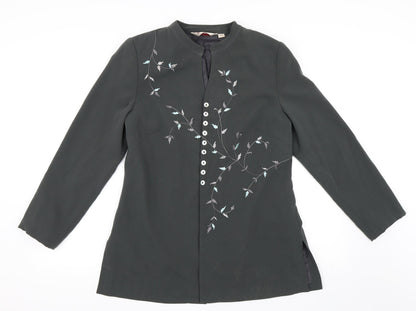 Kaliedoscope Womens Green Floral  Jacket Blazer Size 12