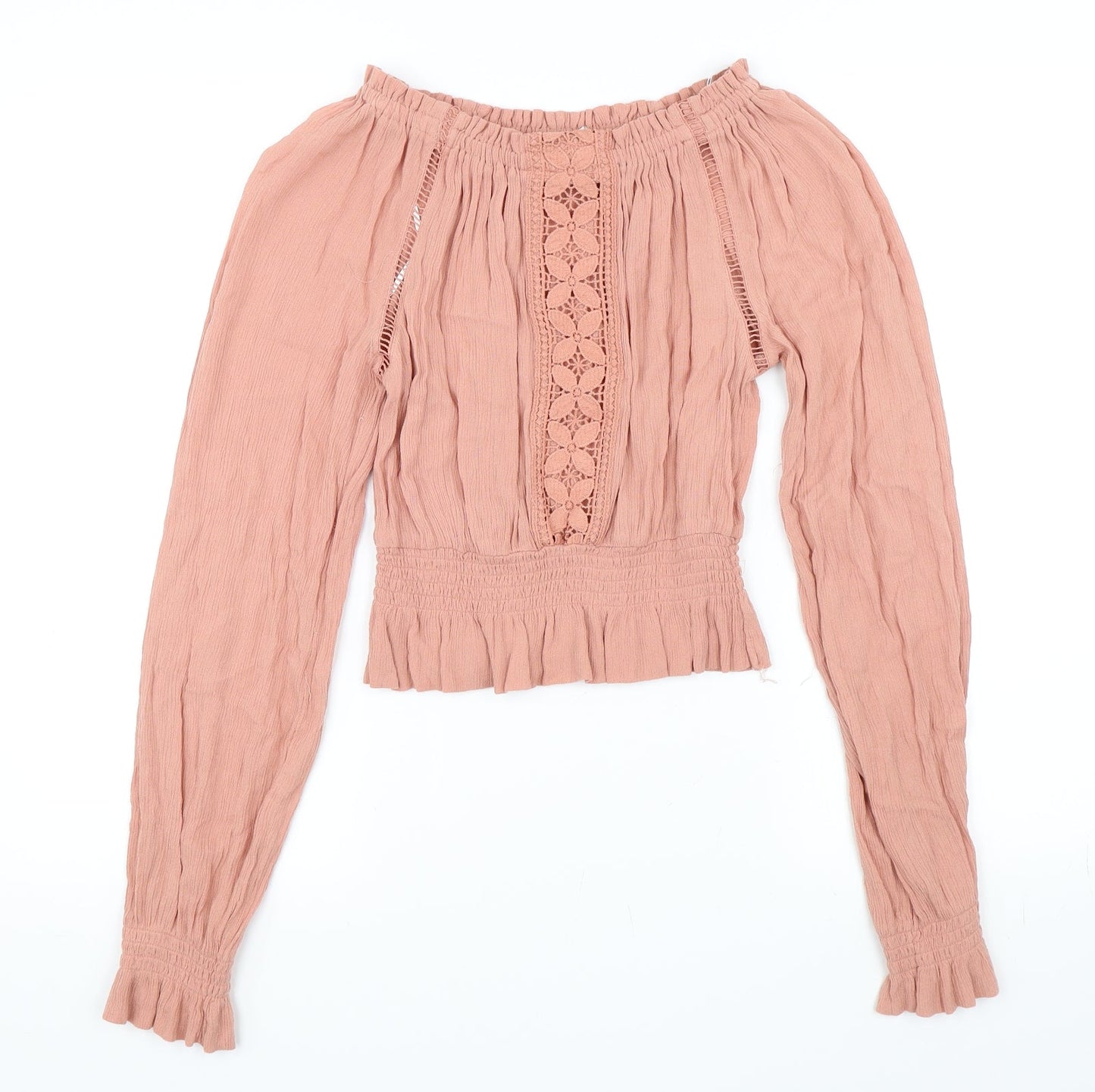 Womens UK Size 4 H&M Pink Basic Blouse