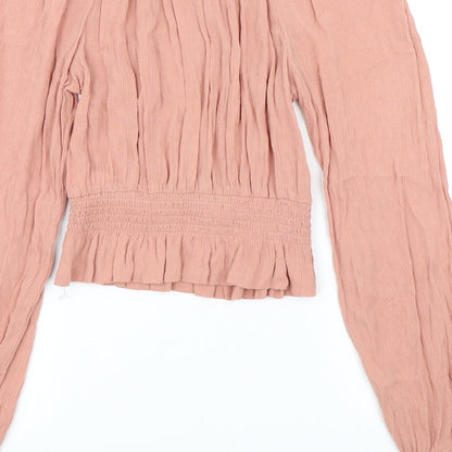 Womens UK Size 4 H&M Pink Basic Blouse