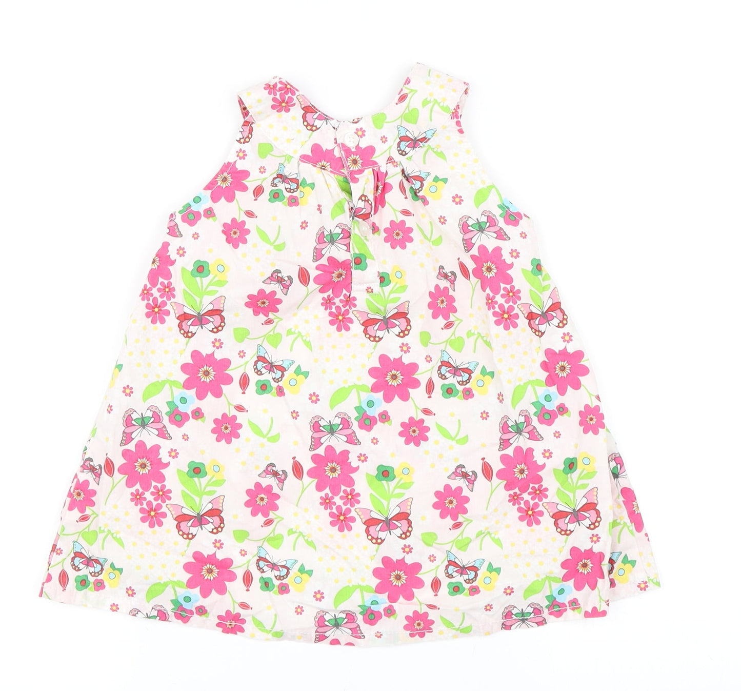 H&M Girls Pink Floral  A-Line  Size 9-12 Months