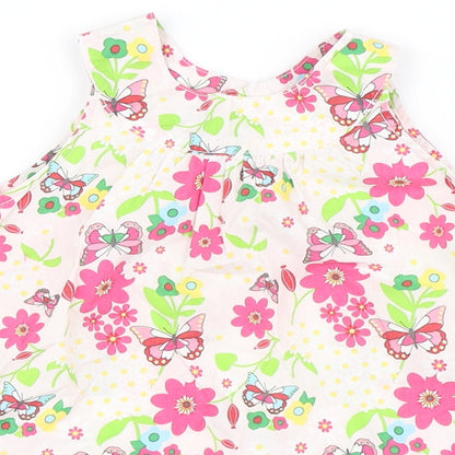 H&M Girls Pink Floral  A-Line  Size 9-12 Months
