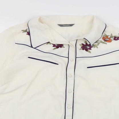 Womens UK Size 18 South White Basic Blouse