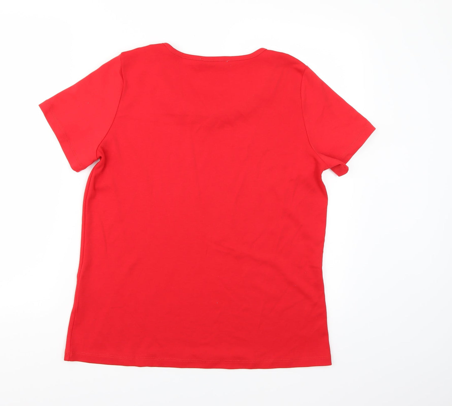 Womens UK Size L Anna Rose Red Basic T-Shirt