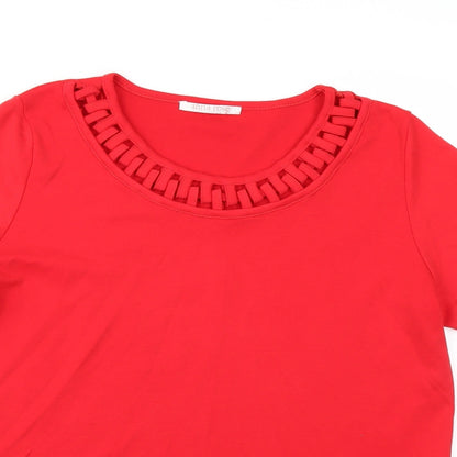 Womens UK Size L Anna Rose Red Basic T-Shirt