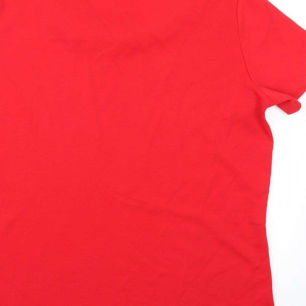 Womens UK Size L Anna Rose Red Basic T-Shirt