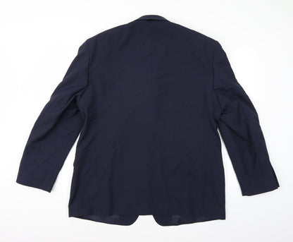 Mens UK Size 44 Essentials Regular Blue Suit Jacket