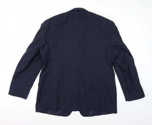 Mens UK Size 44 Essentials Regular Blue Suit Jacket