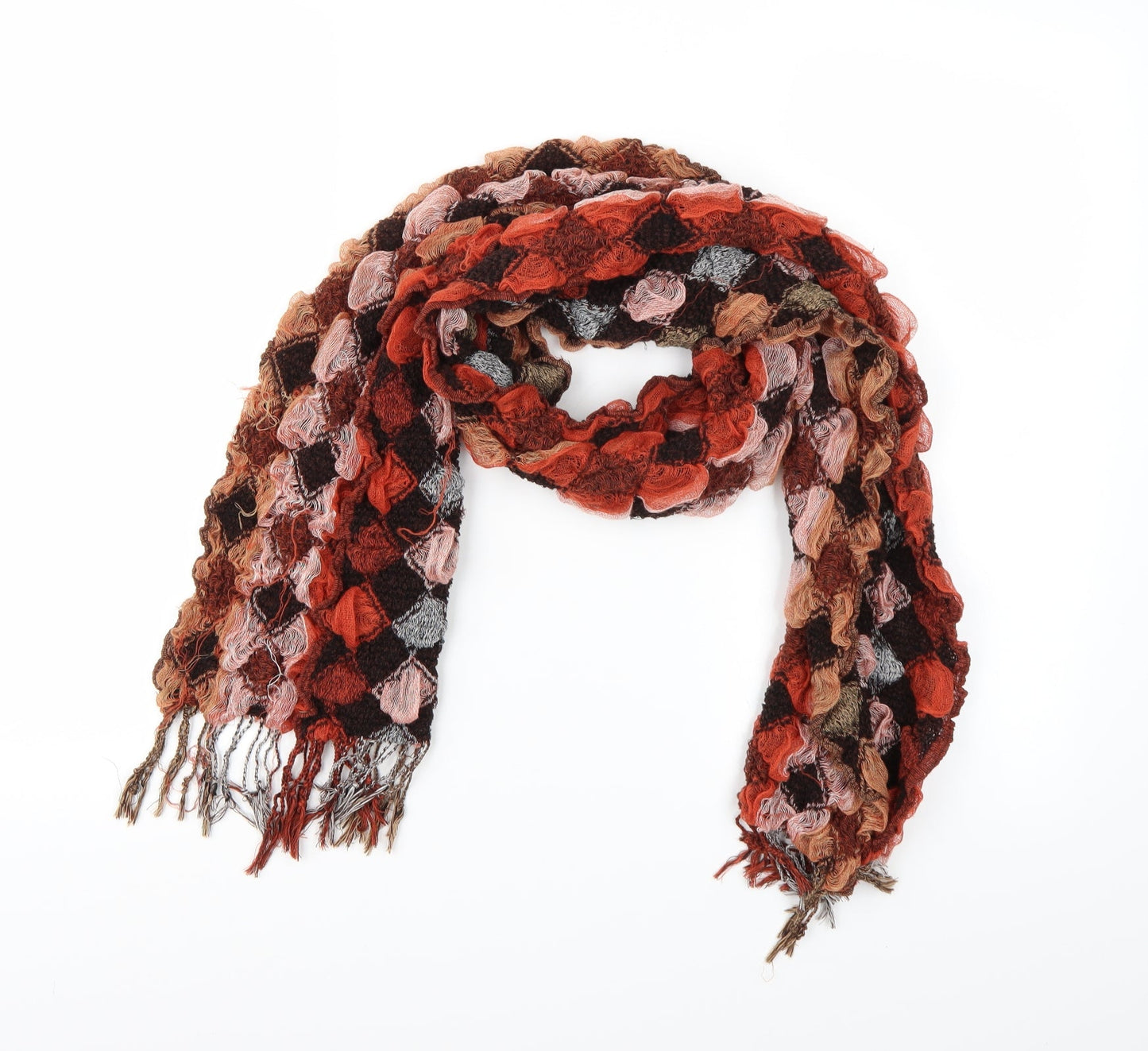 Preworn Womens Brown Check   Scarf