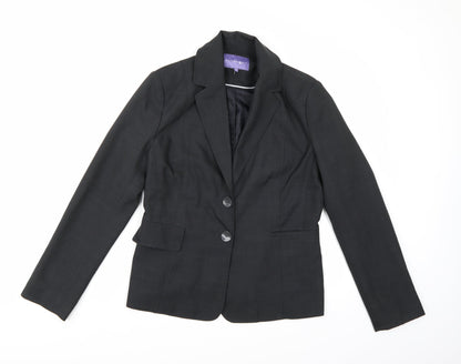 Autonomy Womens Grey Check Rayon Jacket Suit Jacket Size 14