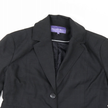 Autonomy Womens Grey Check Rayon Jacket Suit Jacket Size 14