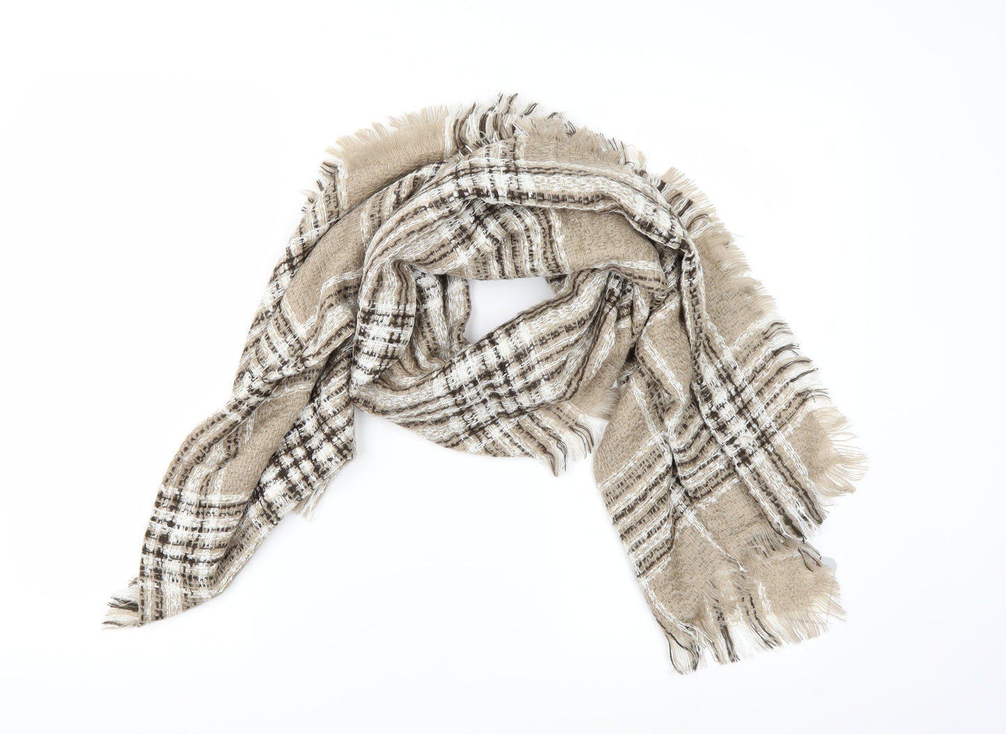 Luxe Womens Brown Check   Scarf