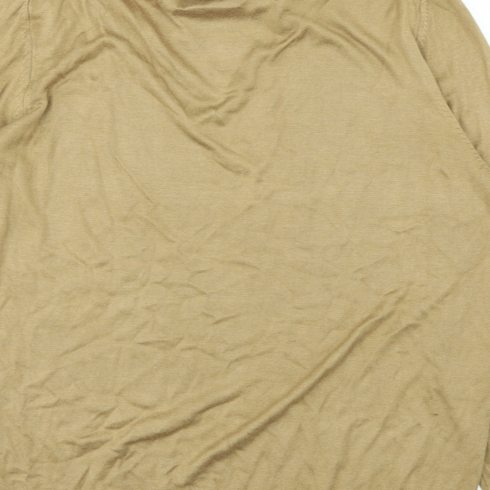Womens UK Size XL Burton Beige Basic T-Shirt
