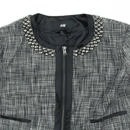 H&M Womens Black   Full Zip Jumper Size 10