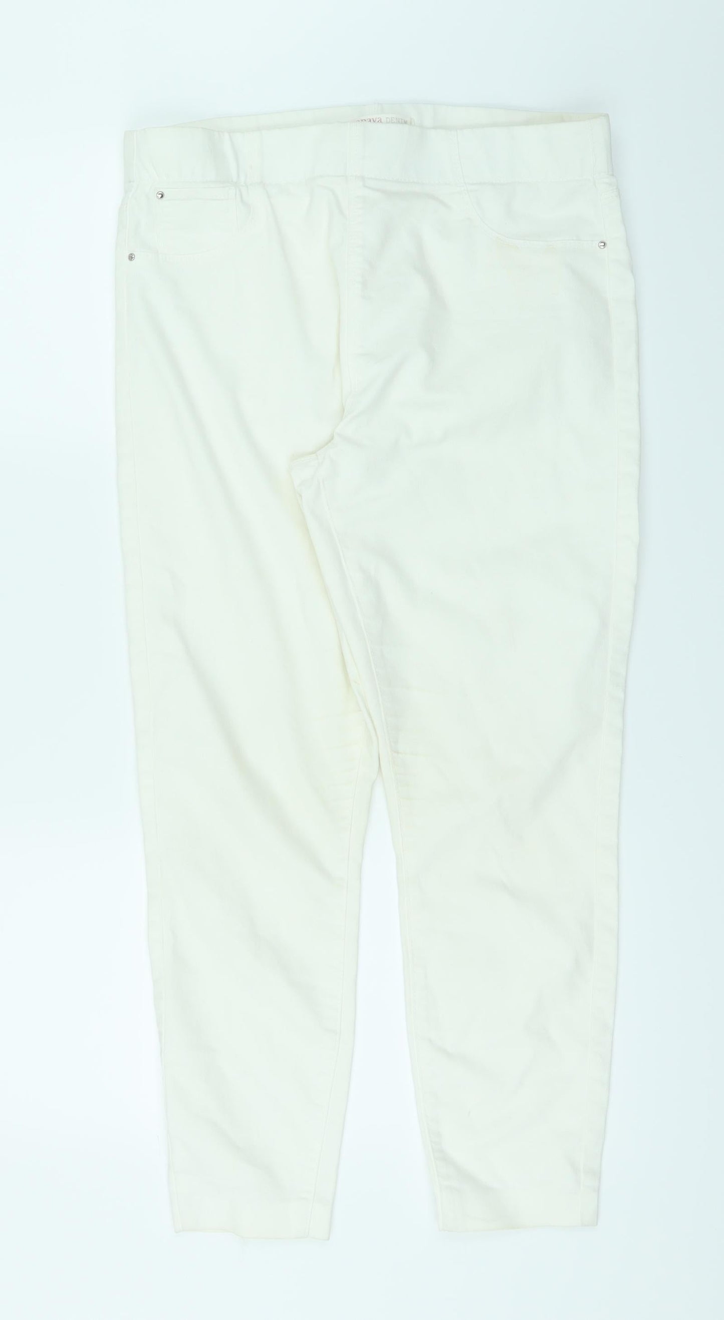 Womens UK Size 12 Papaya Regular Fit Straight White Jeans