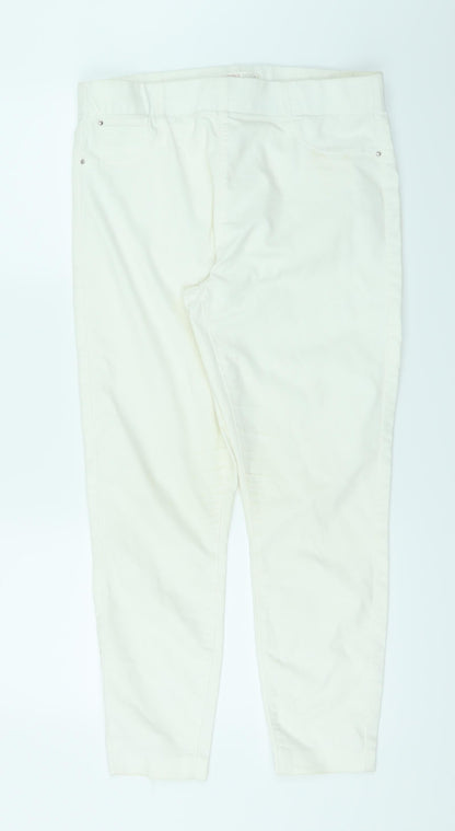 Womens UK Size 12 Papaya Regular Fit Straight White Jeans