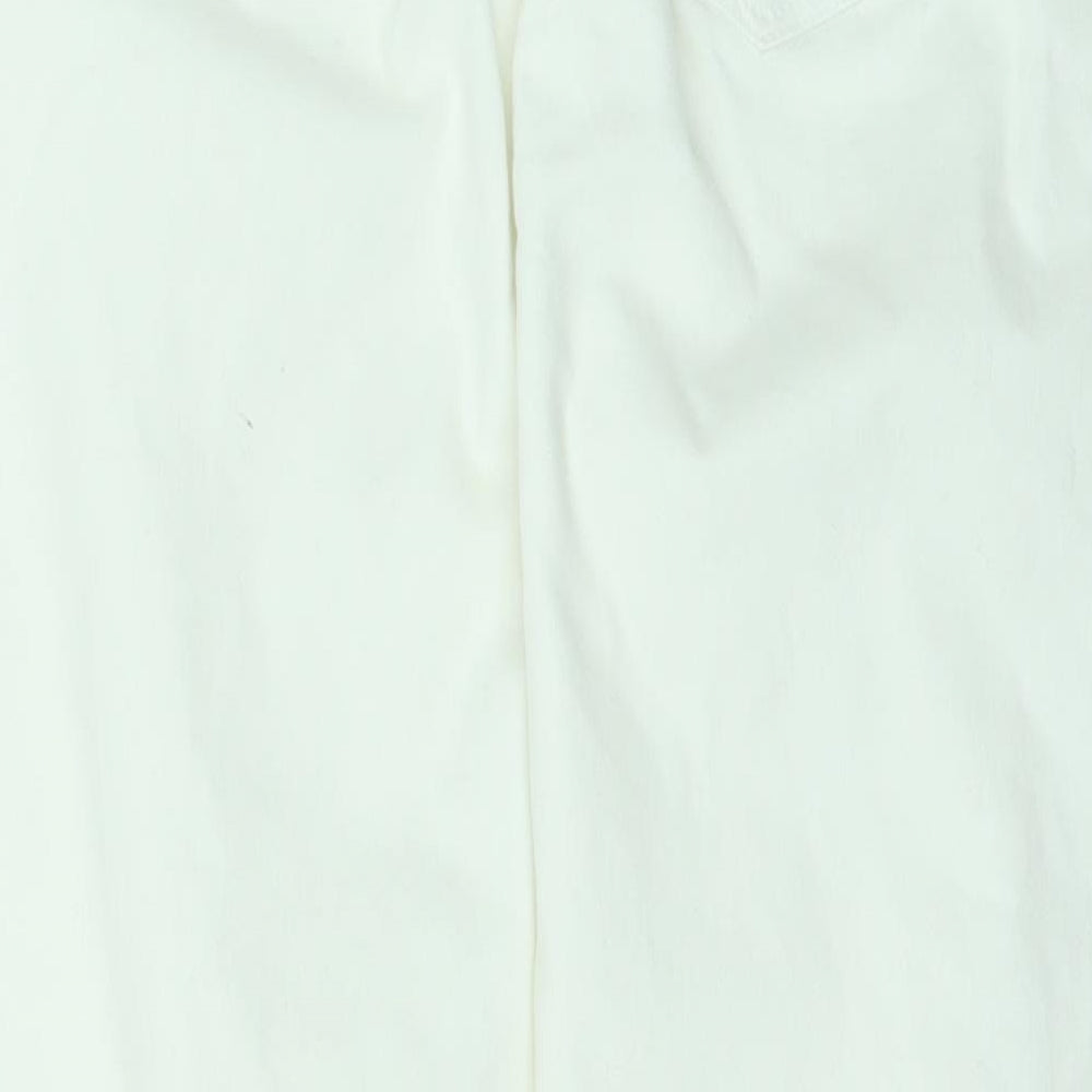 Womens UK Size 12 Papaya Regular Fit Straight White Jeans