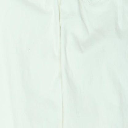 Womens UK Size 12 Papaya Regular Fit Straight White Jeans