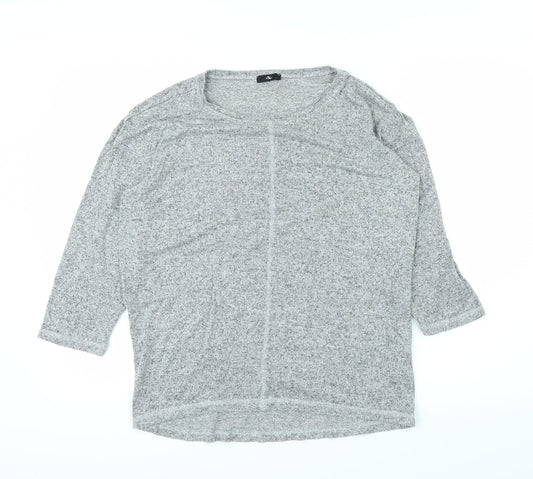 Womens UK Size 10 M&Co Grey Basic T-Shirt