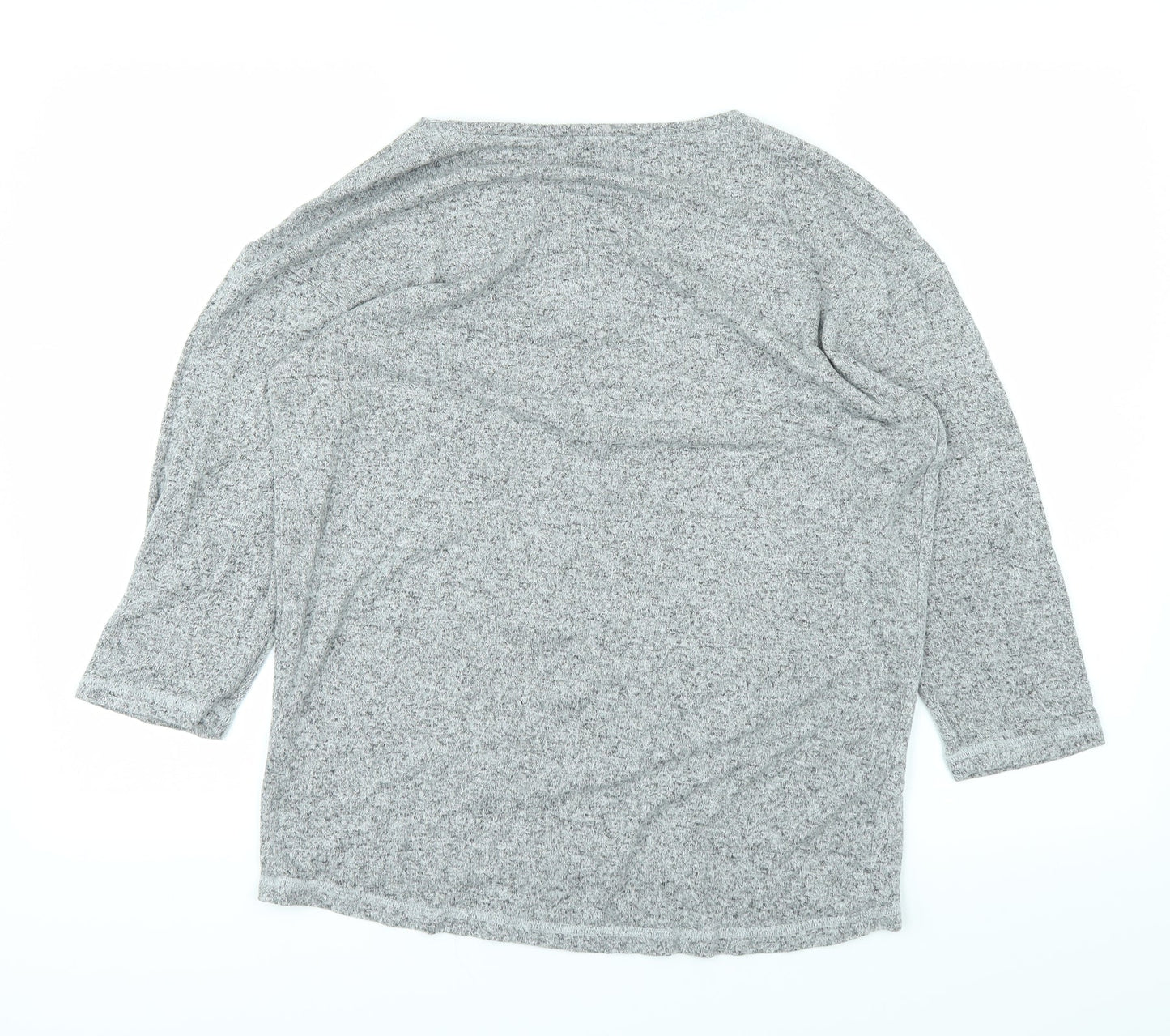 Womens UK Size 10 M&Co Grey Basic T-Shirt