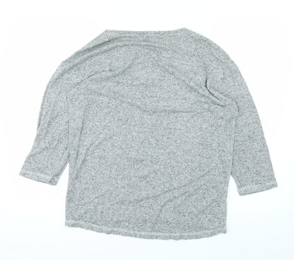 Womens UK Size 10 M&Co Grey Basic T-Shirt