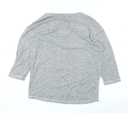 Womens UK Size 10 M&Co Grey Basic T-Shirt