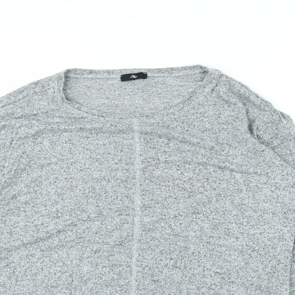 Womens UK Size 10 M&Co Grey Basic T-Shirt