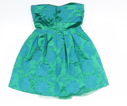 Warehouse Womens Green Floral  Mini  Size 10