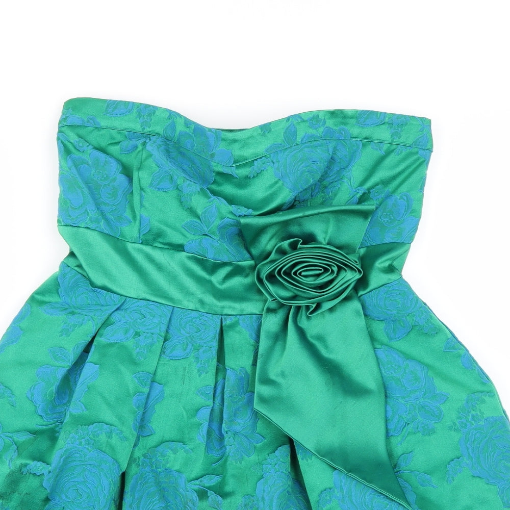 Warehouse Womens Green Floral  Mini  Size 10