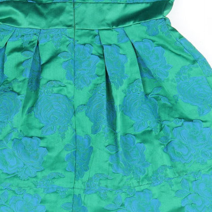Warehouse Womens Green Floral  Mini  Size 10