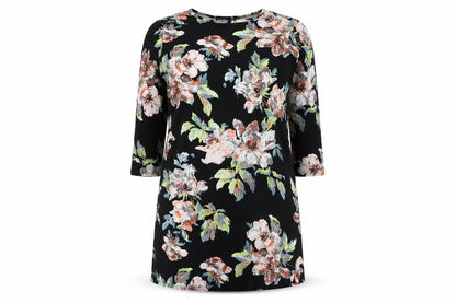 Boohoo Womens Black Floral  Mini  Size 14