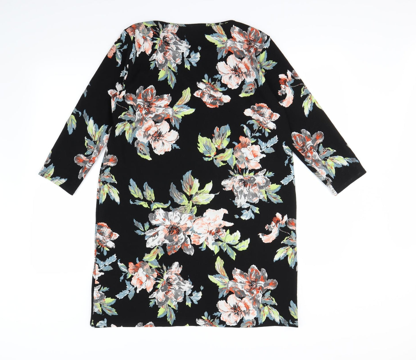 Boohoo Womens Black Floral  Mini  Size 14