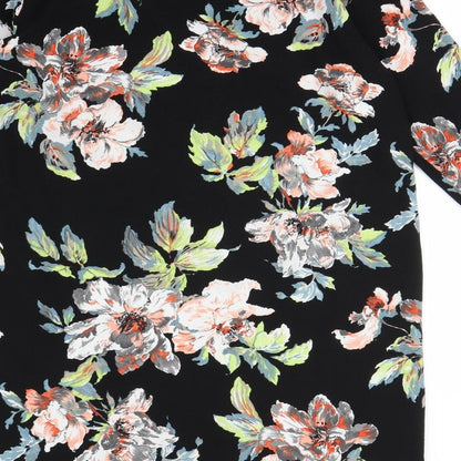 Boohoo Womens Black Floral  Mini  Size 14