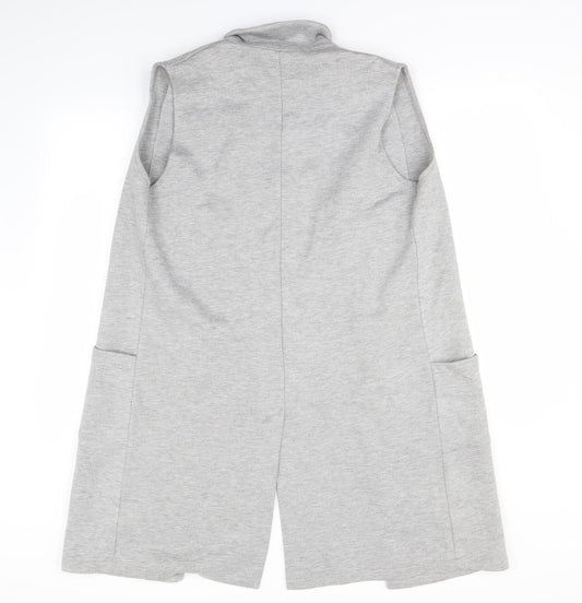 Back view of A&G women’s grey cardigan jumper, size S