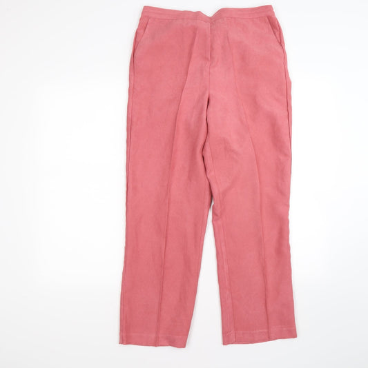 Alfred Dunner Womens Pink  Velour Trousers  Size 12 L26 in