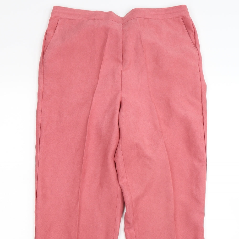 Alfred Dunner Womens Pink  Velour Trousers  Size 12 L26 in