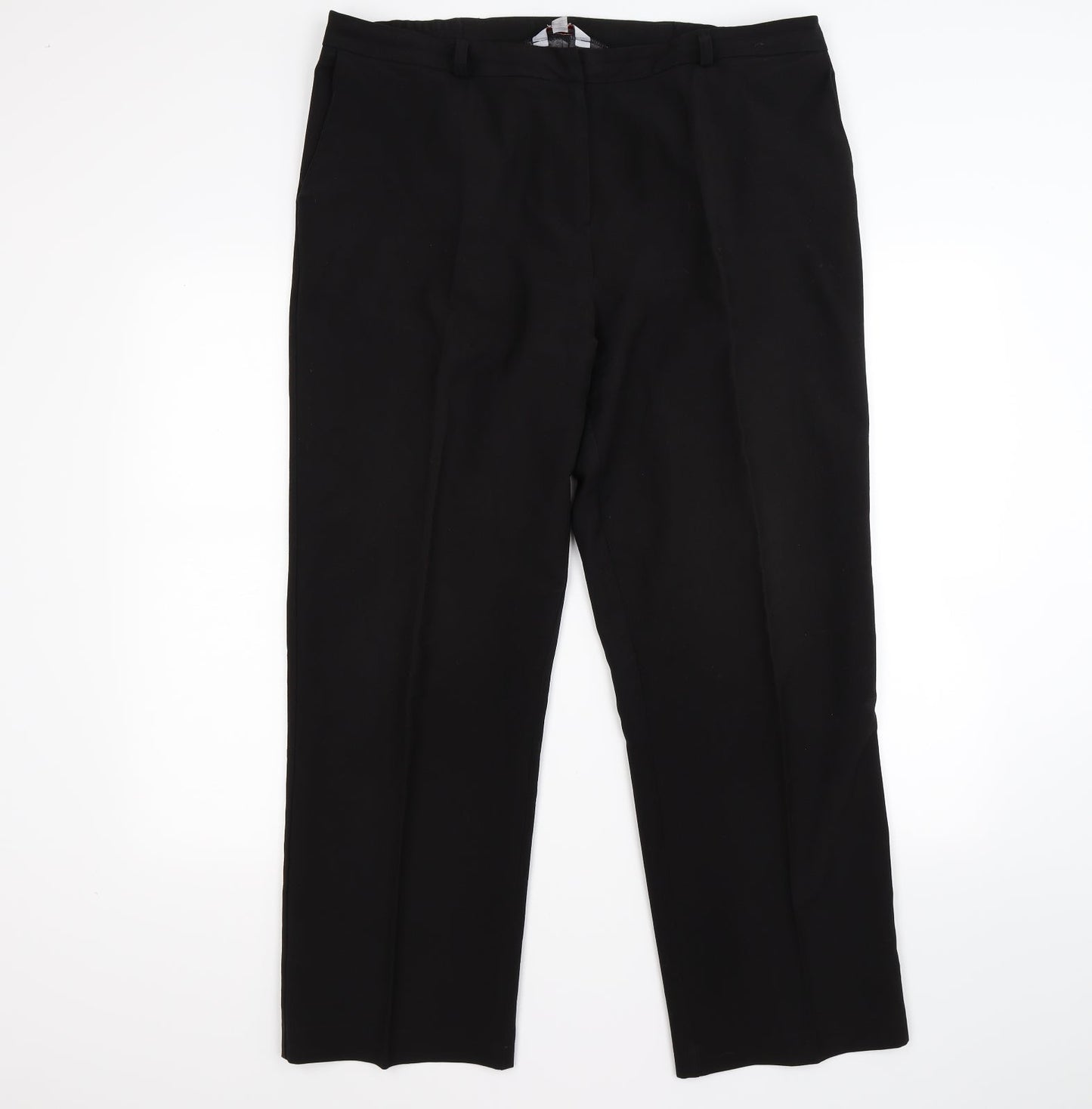 Womens UK Size 16 Essential Collection Regular Fit  Black Trousers