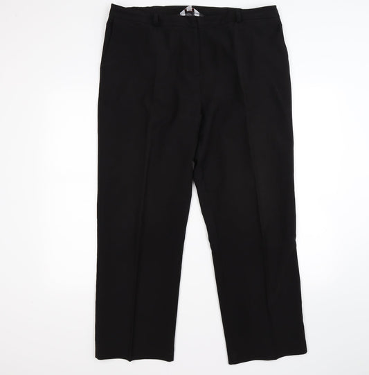 Womens UK Size 16 Essential Collection Regular Fit  Black Trousers